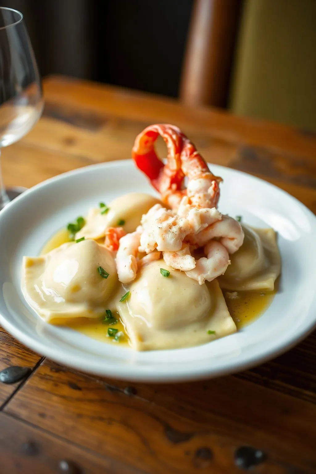 Lobster Ravioli with Lobster Butter Sauce