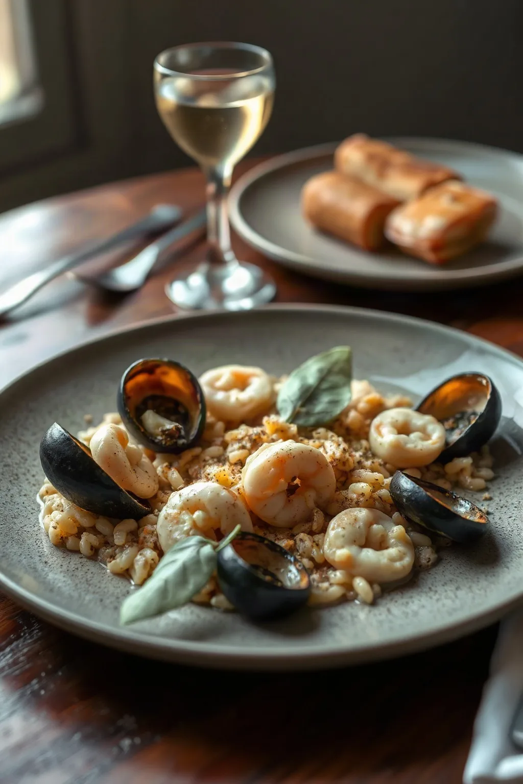 Seafood Risotto with Bay Leaves