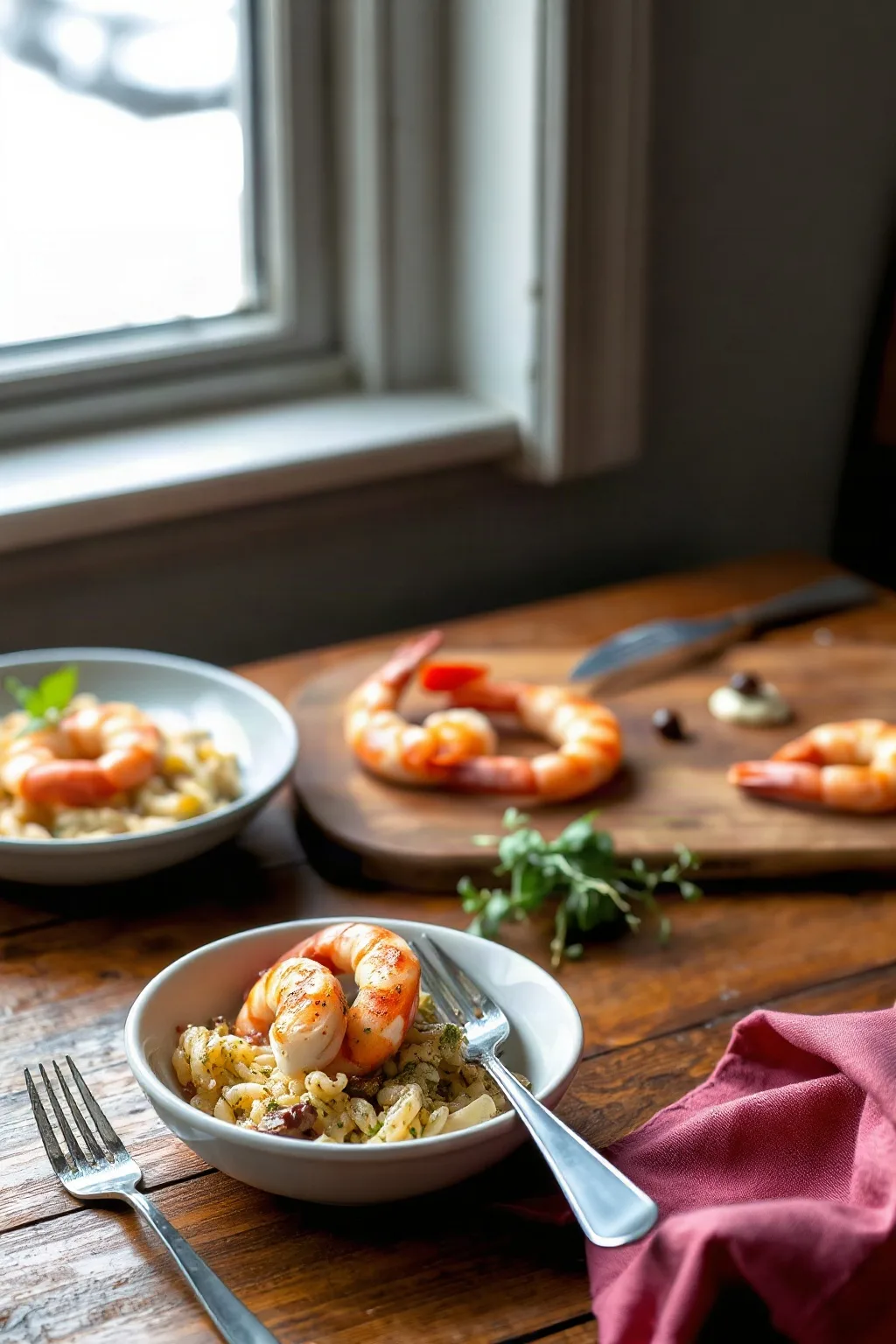 Cazuela de Orzo con Camarones Nórdicos y Hierbas