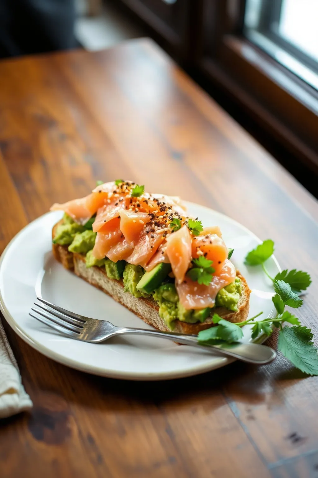 Tartines à l'avocat et au tartare de saumon au sésame