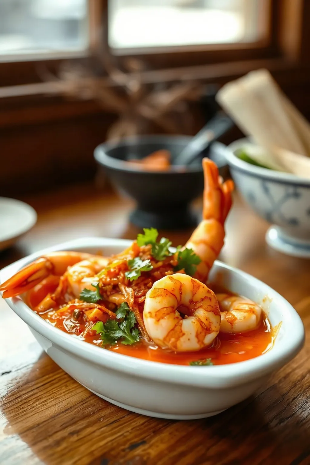 Sauté de crevettes au kimchi