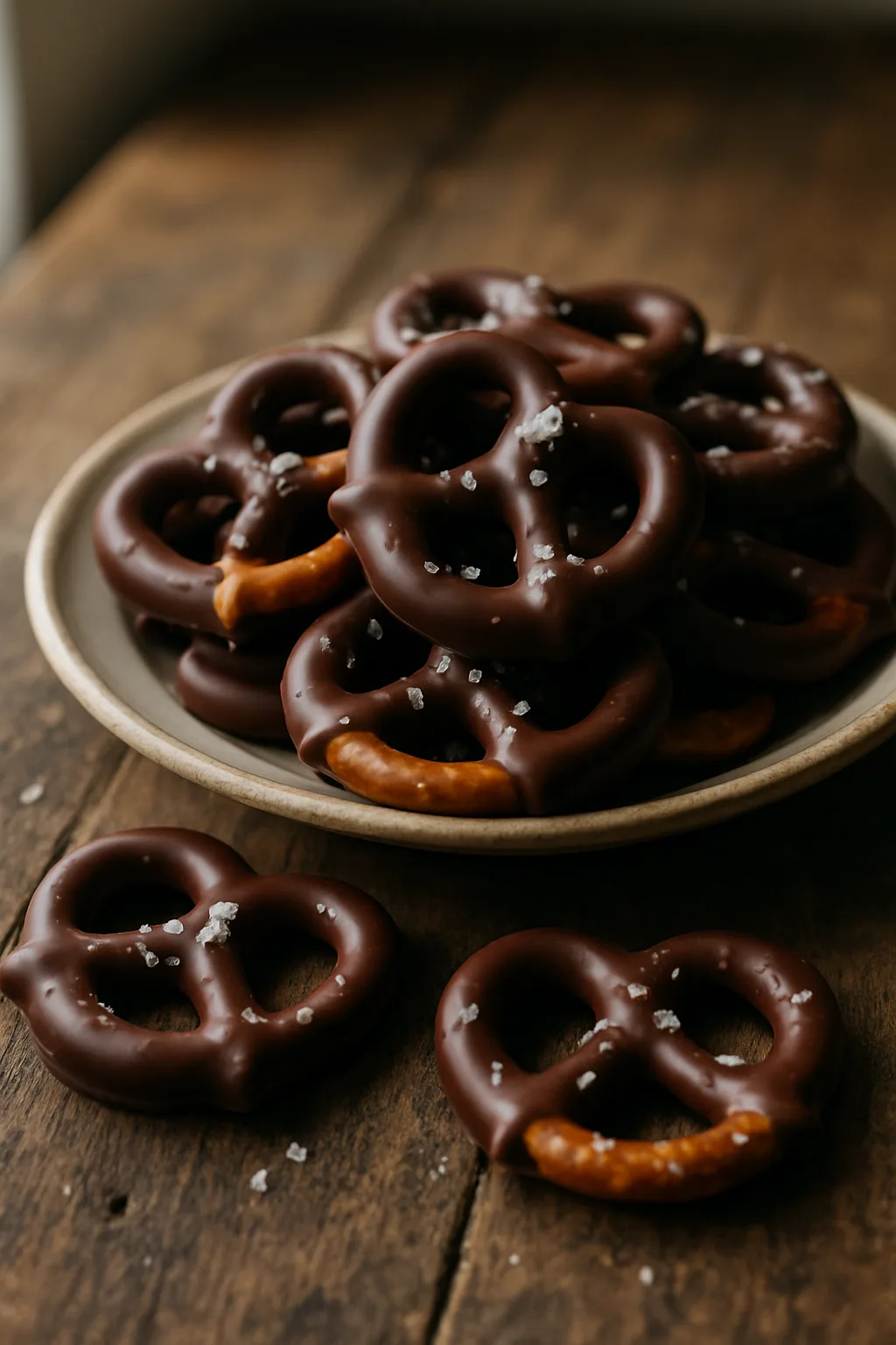 Pretzels Cubiertos de Chocolate Caseros