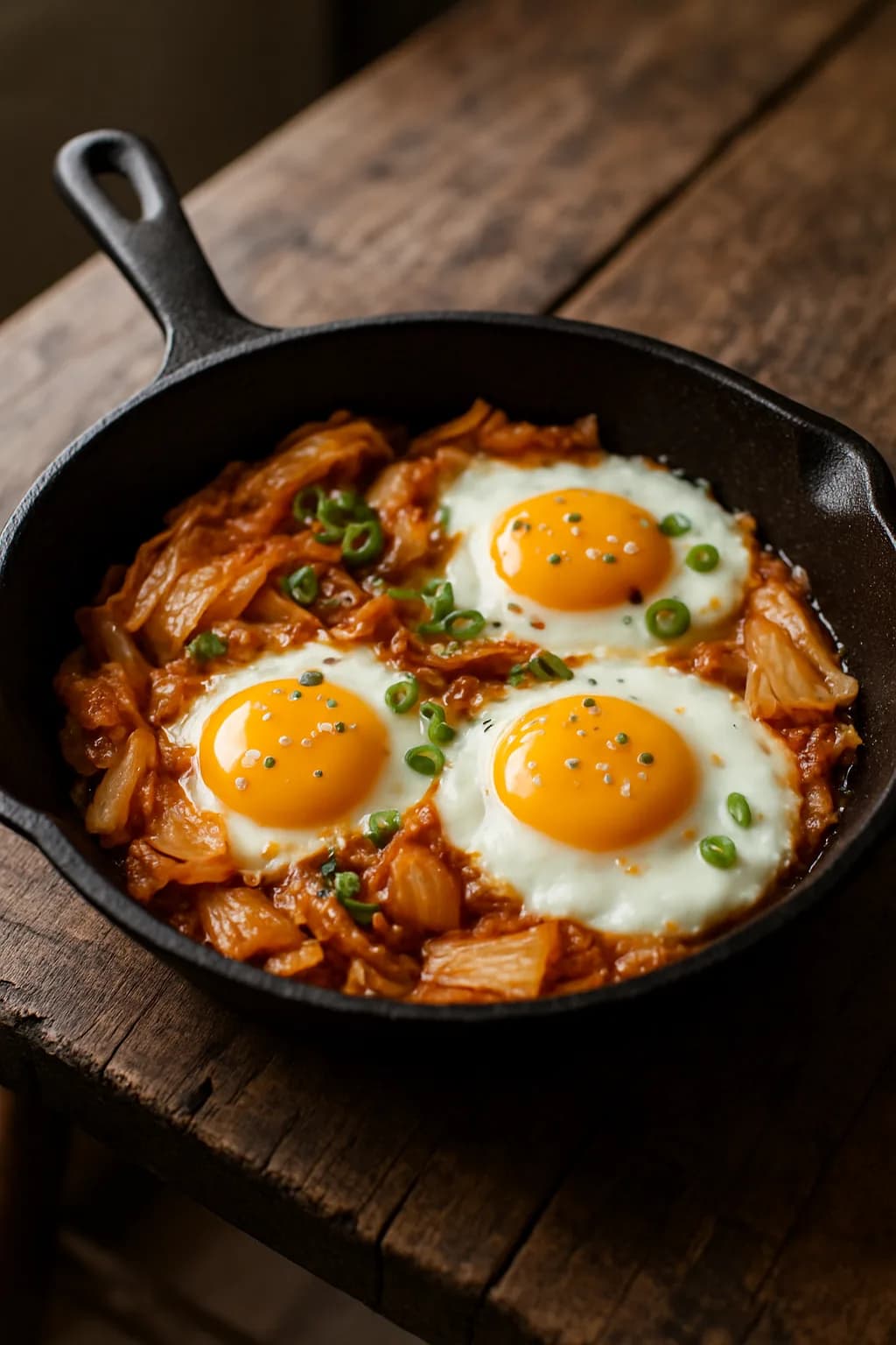 Poêlée d'œufs au kimchi de maman