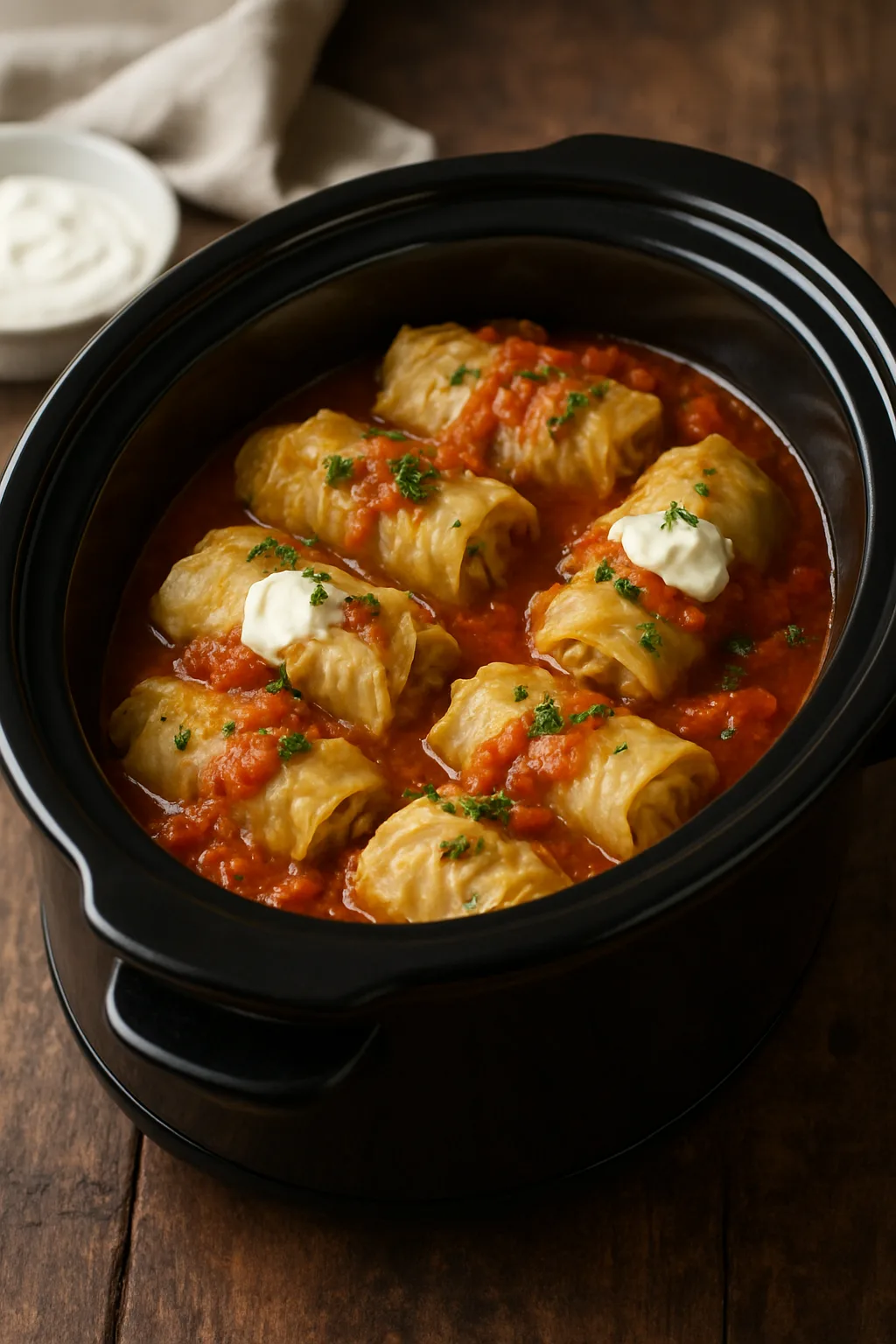 Hungarian Stuffed Cabbage in Slow Cooker